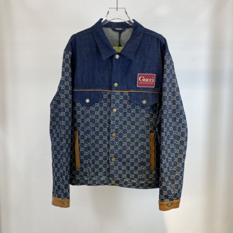 áo khoác bò jeans nam nữ thời trang họa tiết GG Gucci GC