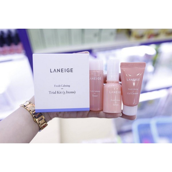 Bộ Dưỡng Sáng Da Laneige Fresh Calming Trial Kit – 3 món