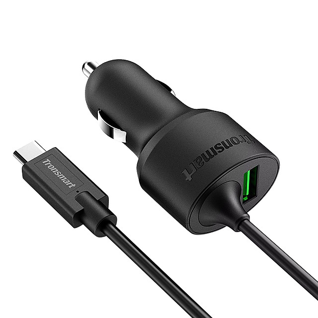 Sạc Xe Hơi Tronsmart 33W 2 Cổng QC3.0 Và USB-C CCTA (Kèm Cáp) - Hàng Chính Hãng