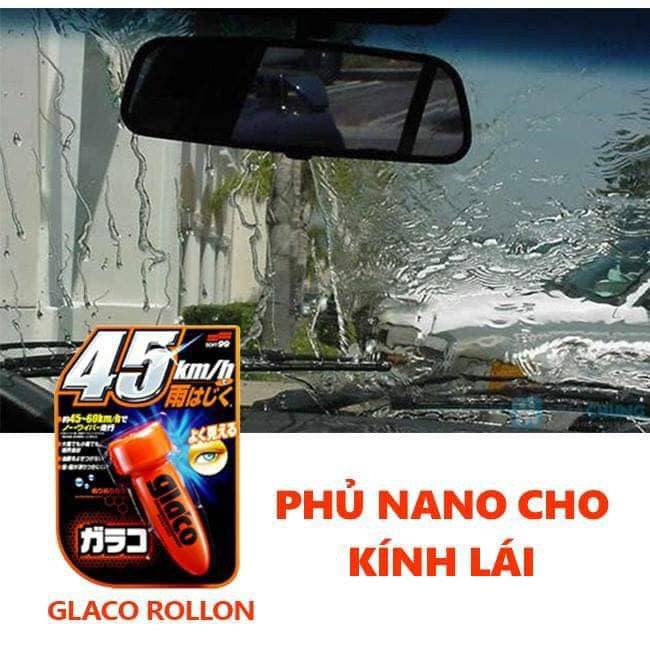 Phủ Nano Kính lái ô tô chống nước tuyệt đối Glaco Roll On - chính hãng Soft99