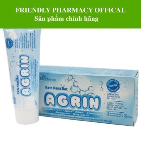 Kem Nano Bạc Agrin  - Hỗ trợ giảm ngứa, mẩn đỏ, làm dịu da, viêm da, hăm da (25G)
