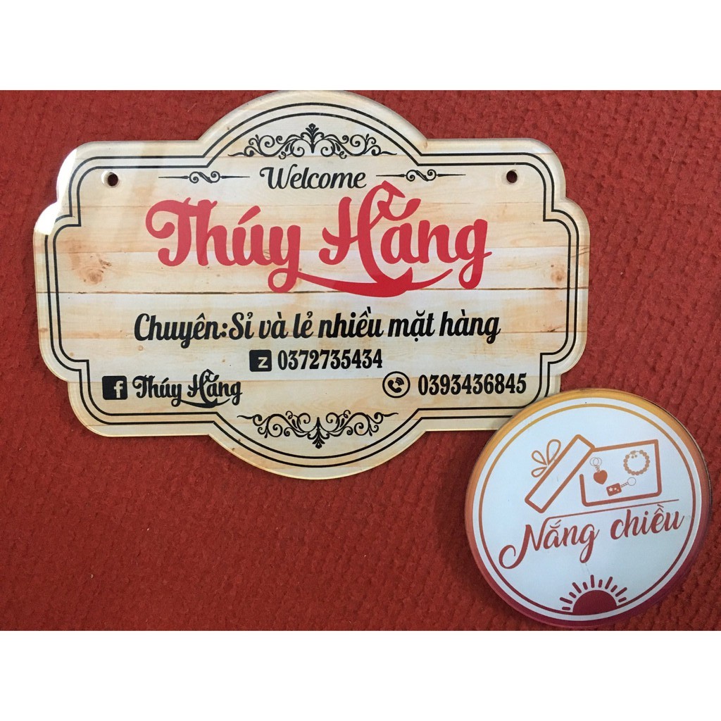Biển hiệu treo shop hoặc cửa hàng - Bảng mica Decor trang trí - Thiết kế theo yêu cầu