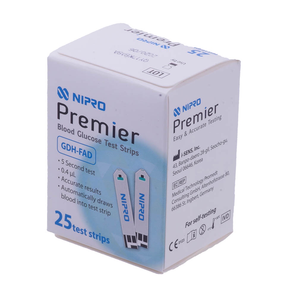 Que thử đường huyết Nipro Premier α (hộp 25 que)