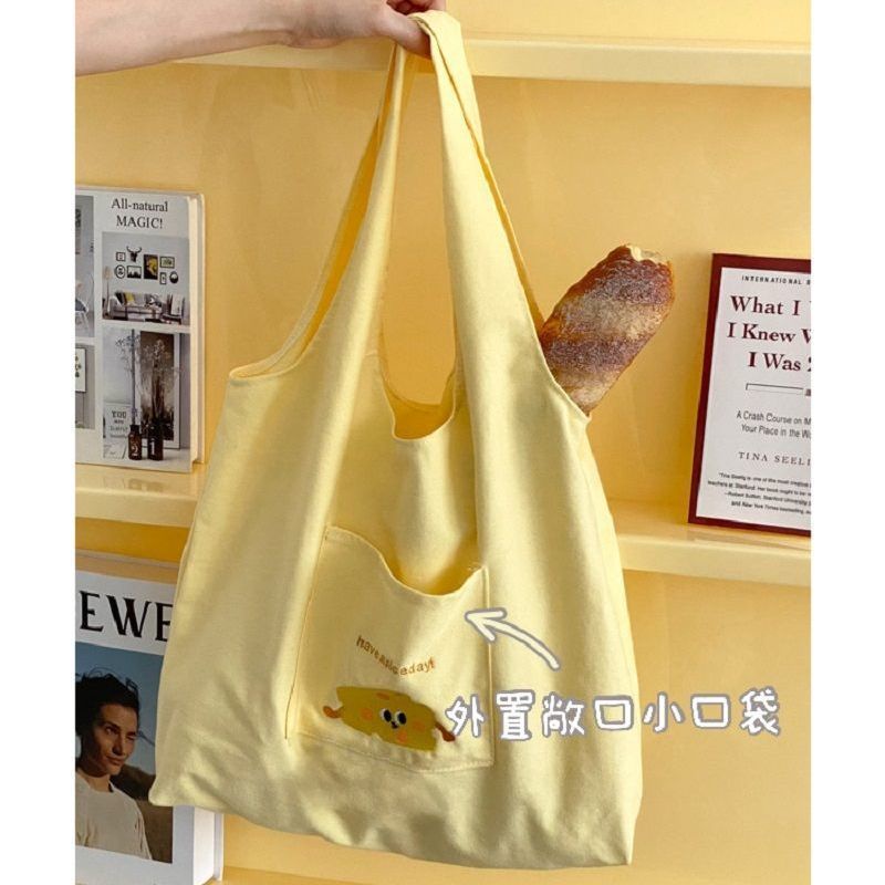 Túi Đeo Vai Vải Canvas Kiểu Retro Nhật Bản Dễ Thương