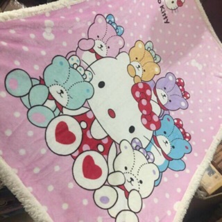 Chăn lông cừu cho bé - Chăn mèo kitty cho bé