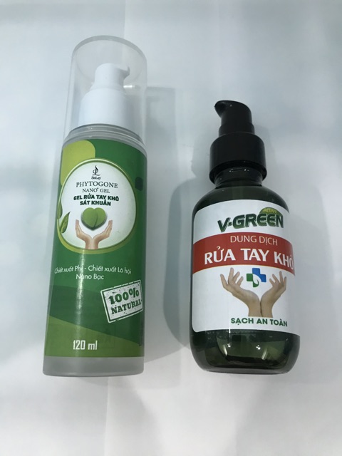 Dung dịch rửa tay khô V-GREEN / nước rửa tay khô chai 100ml