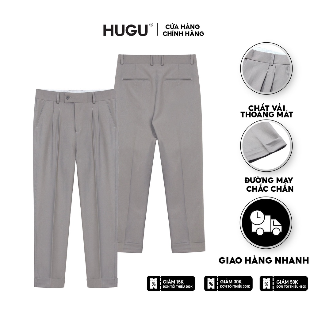 Quần tây nam HUGU - Black Basic Pants With Hybrid - thoáng mát và chuẩn form