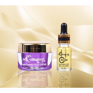 [HOT COMBO] KEM FACE TÍM + SERUM VITAMIN C - Bộ đôi dưỡng trắng da, chống lão hoá, ngừa mụn, giảm nám, tàn nhang