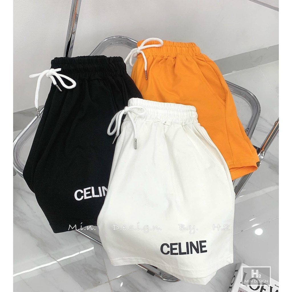 Set đồ Bộ áo Croptop quần đùi , chất vải cotton áo in chữ C năng động 2022