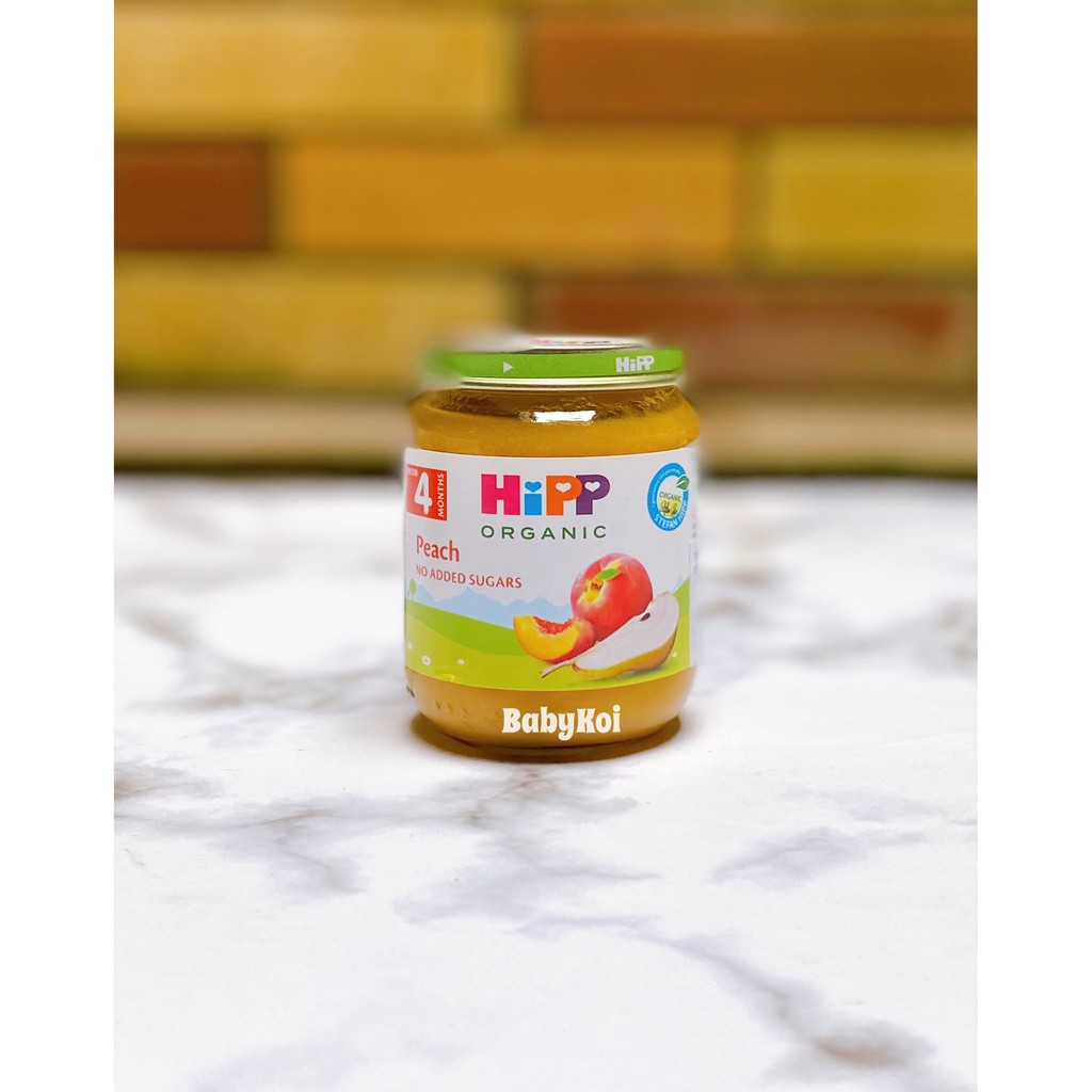 Hoa quả nghiền hũ thủy tinh Hipp 125G cho bé từ 4M (date 11/2021)