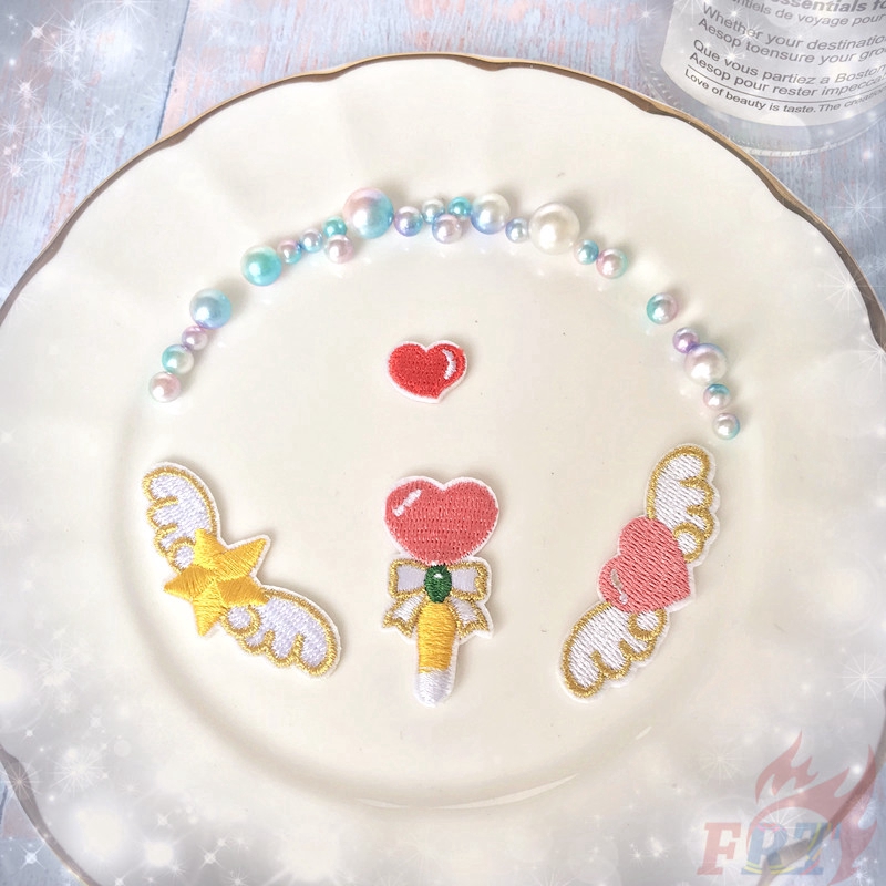 Miếng vải thêu/ủi họa tiết nhân vật Sakura dễ thương để trang trí