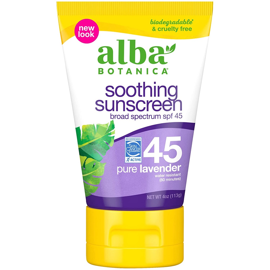 Kem chống nắng Alba Botanica Sunscreen Lotion, SPF 45, Pure Lavender