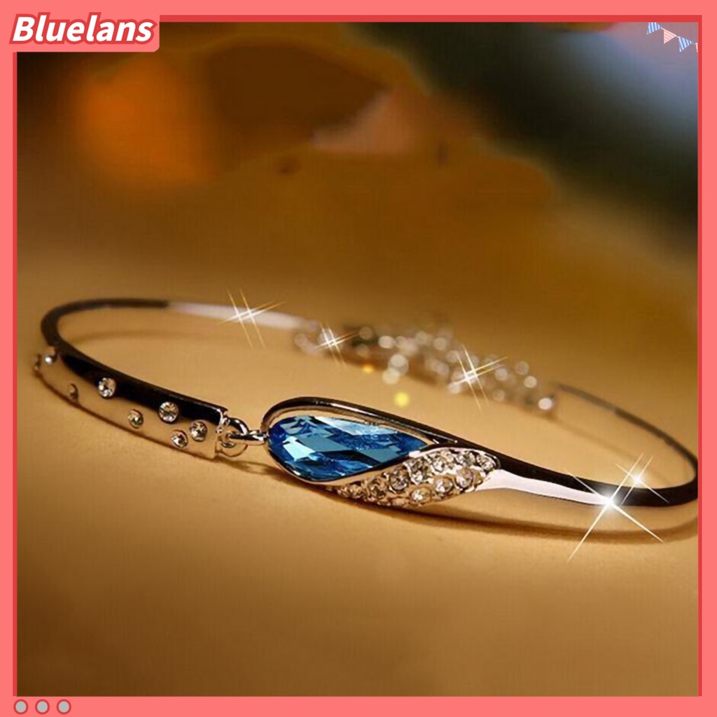 Vòng tay mạ bạc đính đá thời trang cho nữ