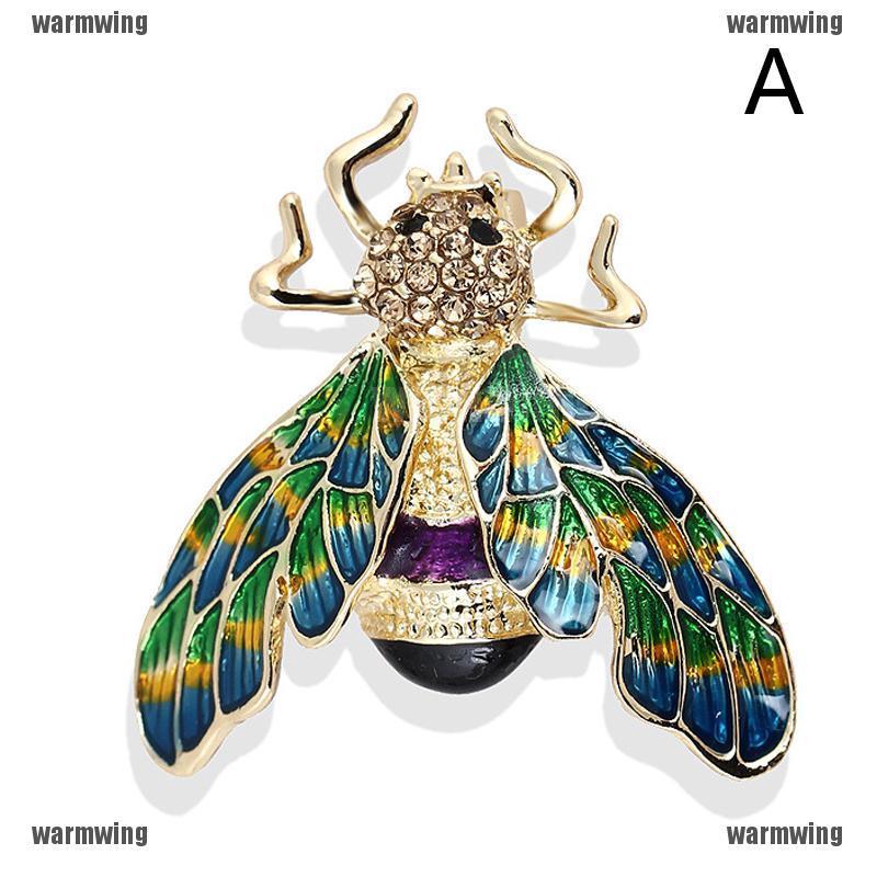 Ghim Cài Áo Hình Chú Ong Tráng Men Đính Đá Nhân Tạo Thời Trang Cho Nữ