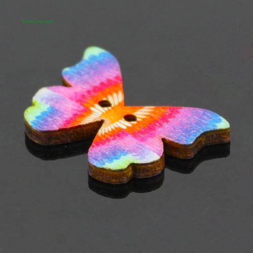 Set 50 nút gỗ hình bướm trang trí đồ thủ công xinh xắn