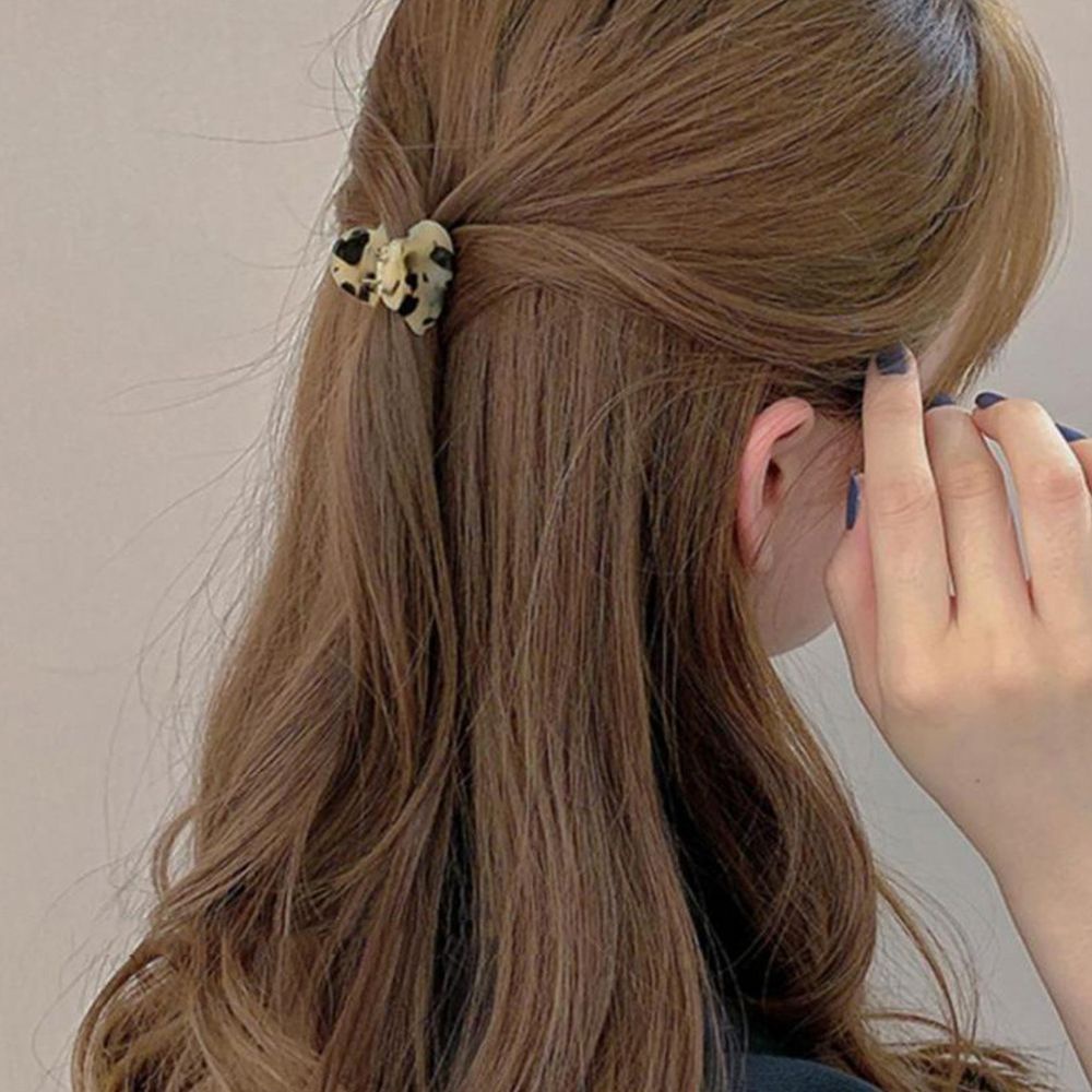 Kẹp tóc mini bằng nhựa resin in họa tiết da báo cổ điển thời trang Hàn Quốc cho nữ