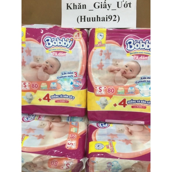 Tã dán Bobby size S 4-8 kg ( 80+ 4 miếng)