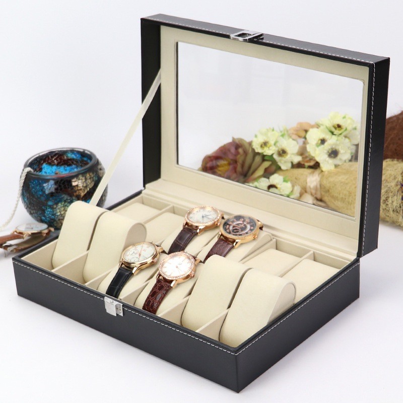 Hộp đựng đồng hồ bọc da nhập khẩu cao cấp sang trọng Hộp bảo quản đồng hồ