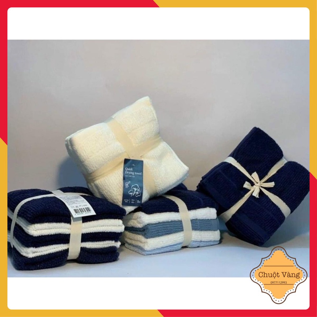 Set 5 khăn mặt xuất Hàn mềm mại kích thước 40x80cm
