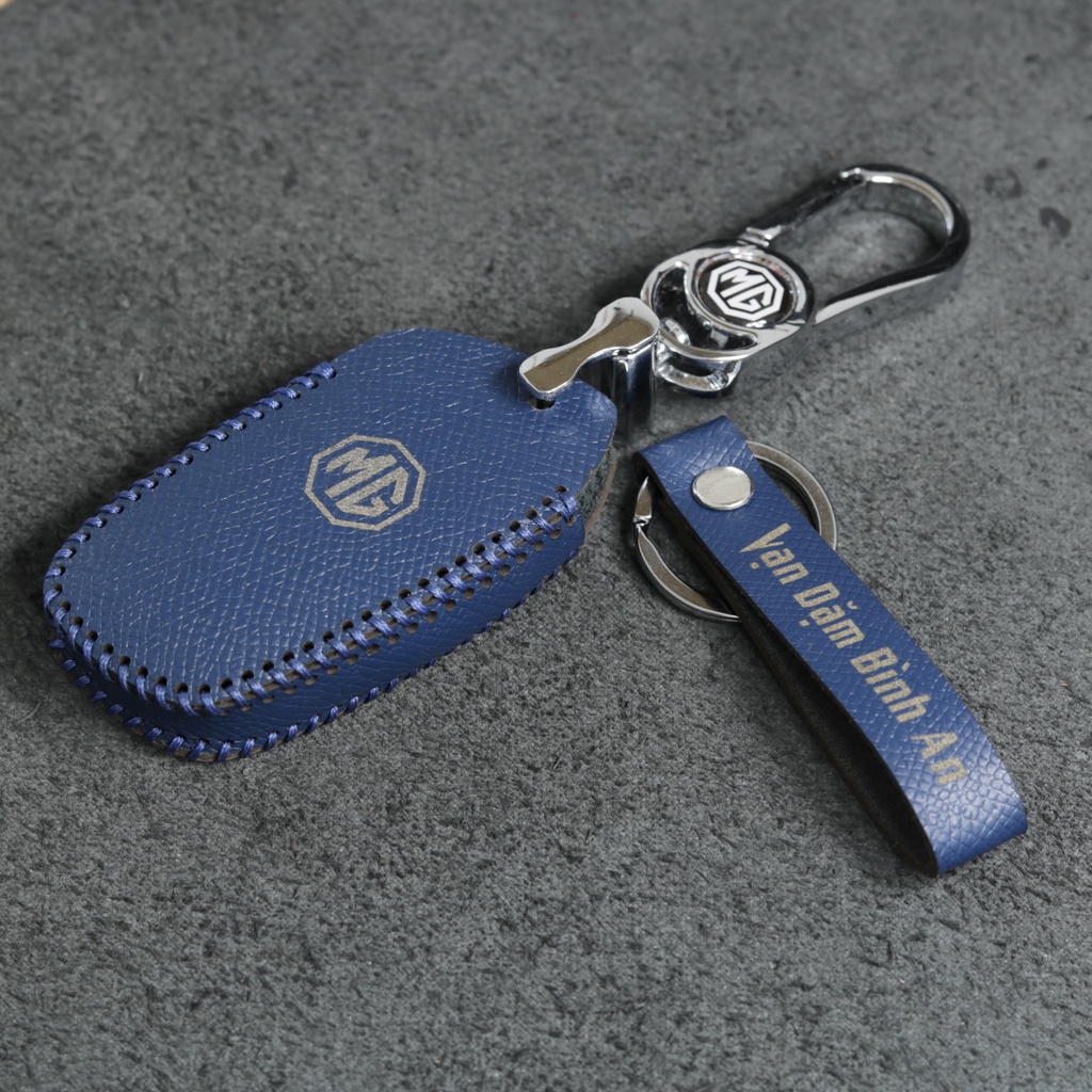 Bao da bọc ốp chìa khoá xe ô tô MG ZS, MG5, MG HS da bò nhiều màu khâu thủ công MG