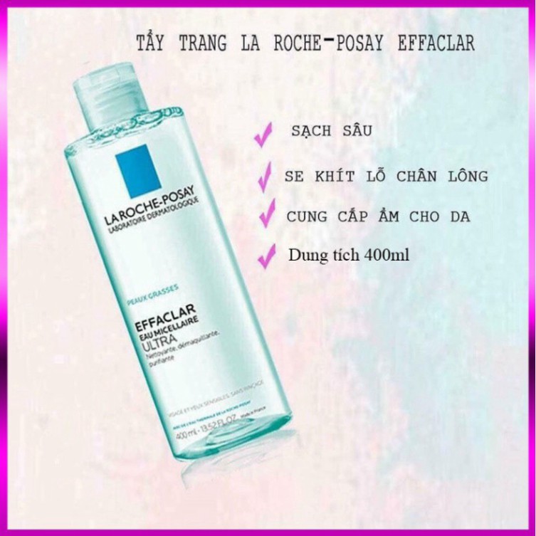 Nước tẩy trang cho da nhạy cảm La Roche-Posay Micellar Water Ultra Sensitive Skin 400ml