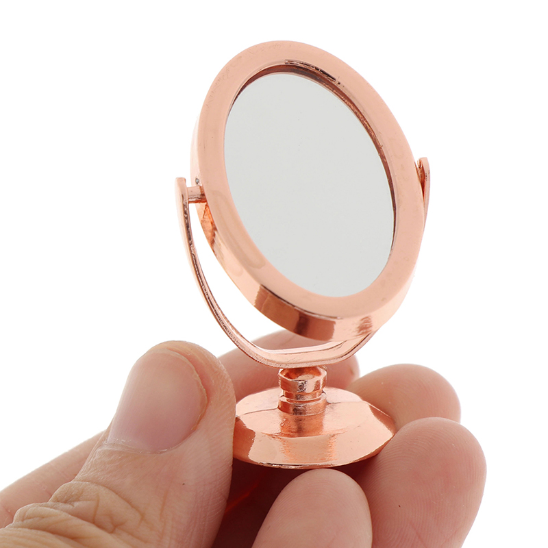 Gương Kim Loại Màu Vàng / Bạc / Vàng Hồng Trang Trí Nhà Búp Bê