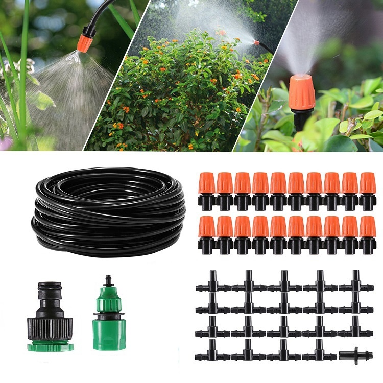 Phun sương tưới cây 20 béc trọn bộ lắp trực tiếp vào vòi -hệ thống phun sương tưới cây, chống bụi, mát mái tôn