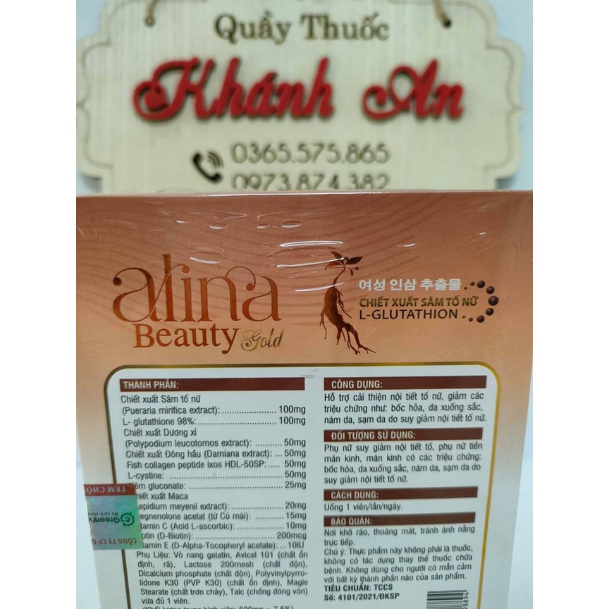 ALINA BEAUTY GOLD - mờ nám, điều chỉnh nội tiết giảm khô hạn
