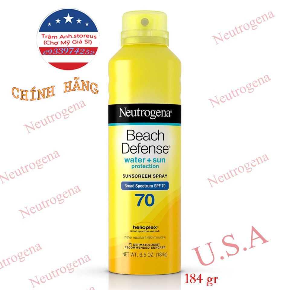 Xịt chống nắng Neutrogena Beach Defense SPF 70 (Date 2022)