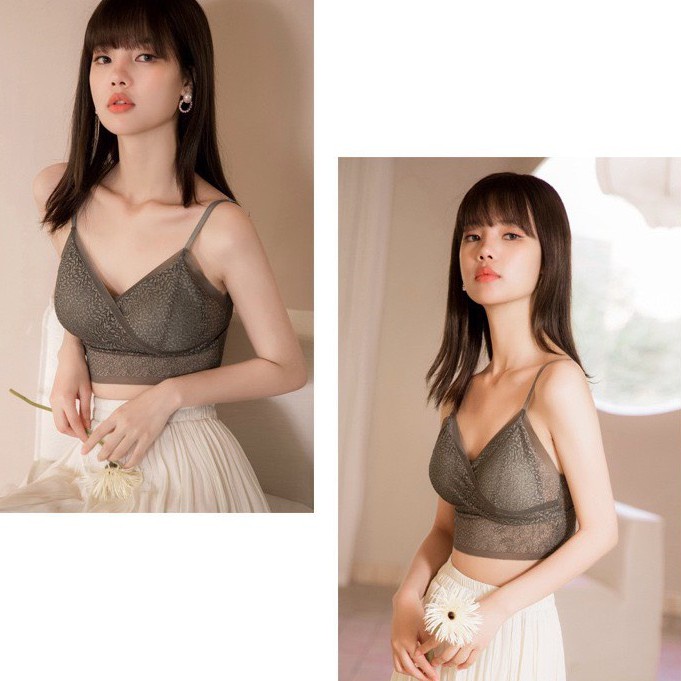 Áo Ngực Nữ - Áo Bra Ren Cao Cấp họa tiết ren lá gợi cảm tôn vòng một sexy quyến rũ mẫu 2066