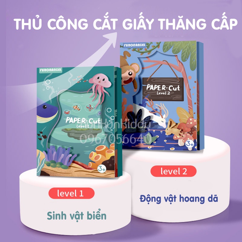 BỘ CẮT GIẤY THỦ CÔNG PHÂN CẤP CHO BÉ