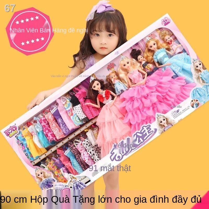 Này búp bê Barbie bộ hộp quà lớn cô gái mô phỏng công chúa chính hãng ăn mặc đồ chơi biệt thự trong mơD