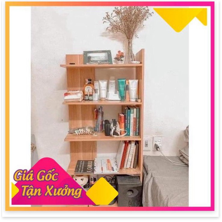 Kệ sách gỗ 5 tầng đa năng bằng gỗ cứng cực đẹp, kệ góc tường gỗ công nghiệp chống ẩm cao cấp