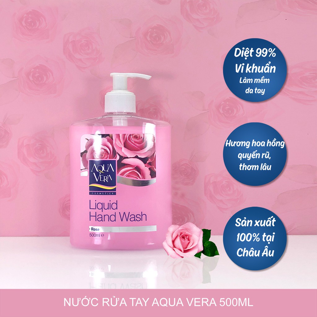 Nước rửa tay AquaVera hoa hồng