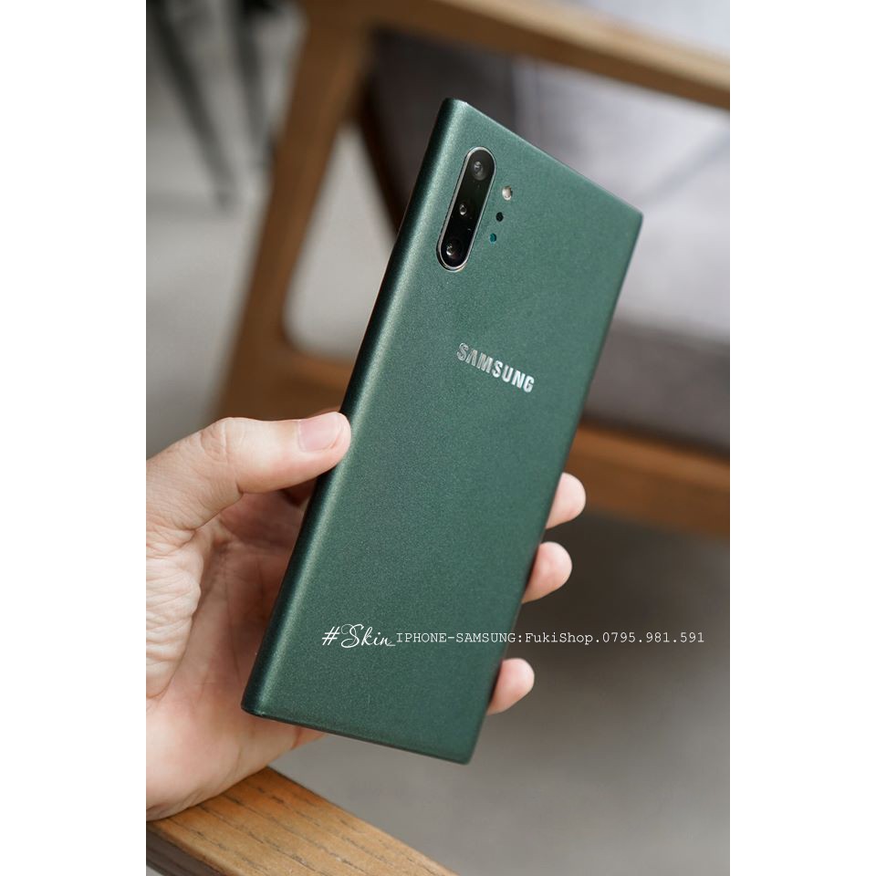 Tấm Dán Skin FULL Viền Matte Green Metallic Note8 Note9 Note10 Note10+ Note10Lite ZFlip S20 S20Ultra S20+ S10 A