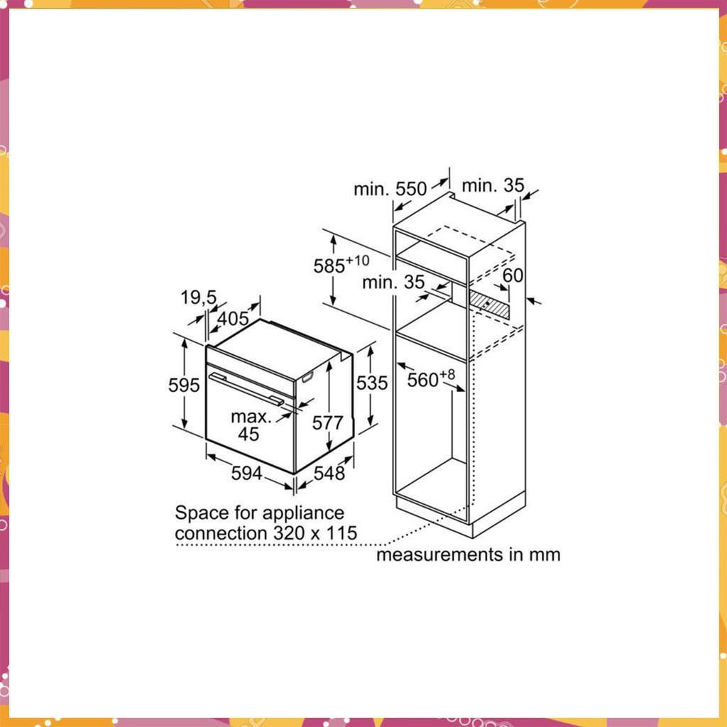 Lò nướng Bosch HBG634BB1B TGB nhập khẩu nguyên chiếc - Dung Tích 71 Lít ( Phân Phối Chính Hãng )