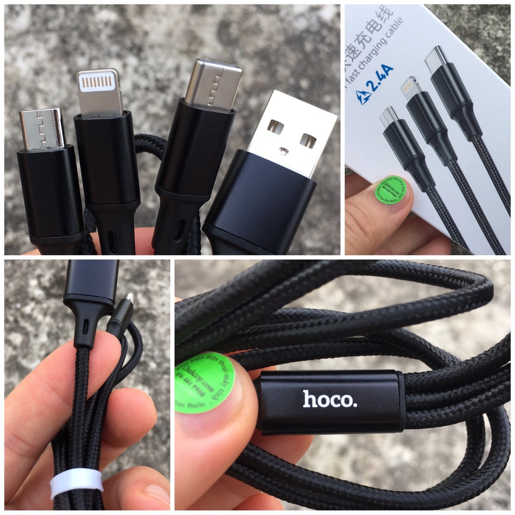 Cáp Sạc Nhanh 3 Đầu Hoco Cx3
