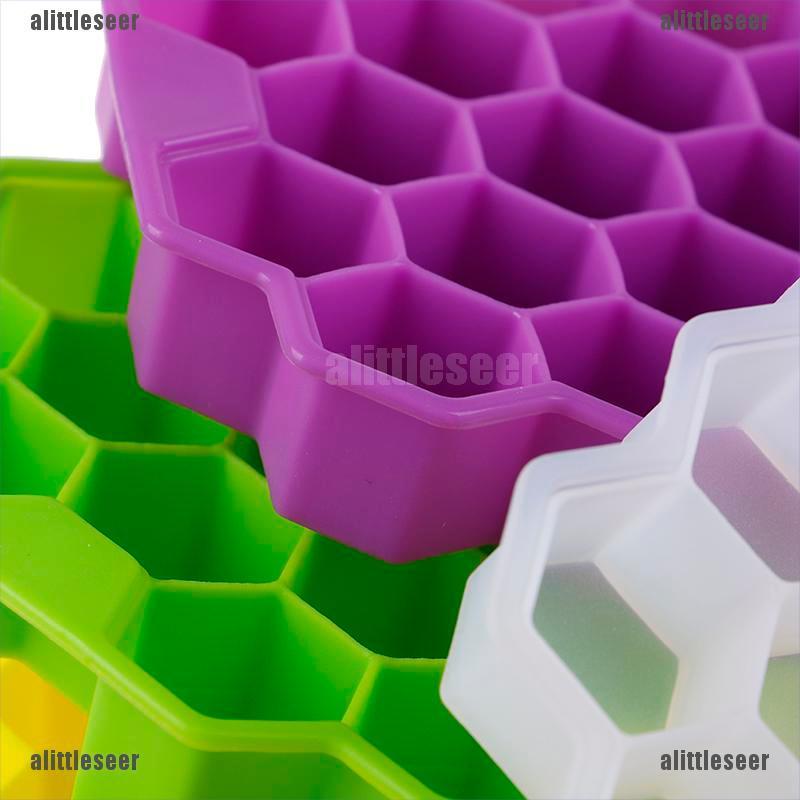 Khuôn Silicone Làm Đá 37 Ô Hình Tổ Ong Độc Đáo