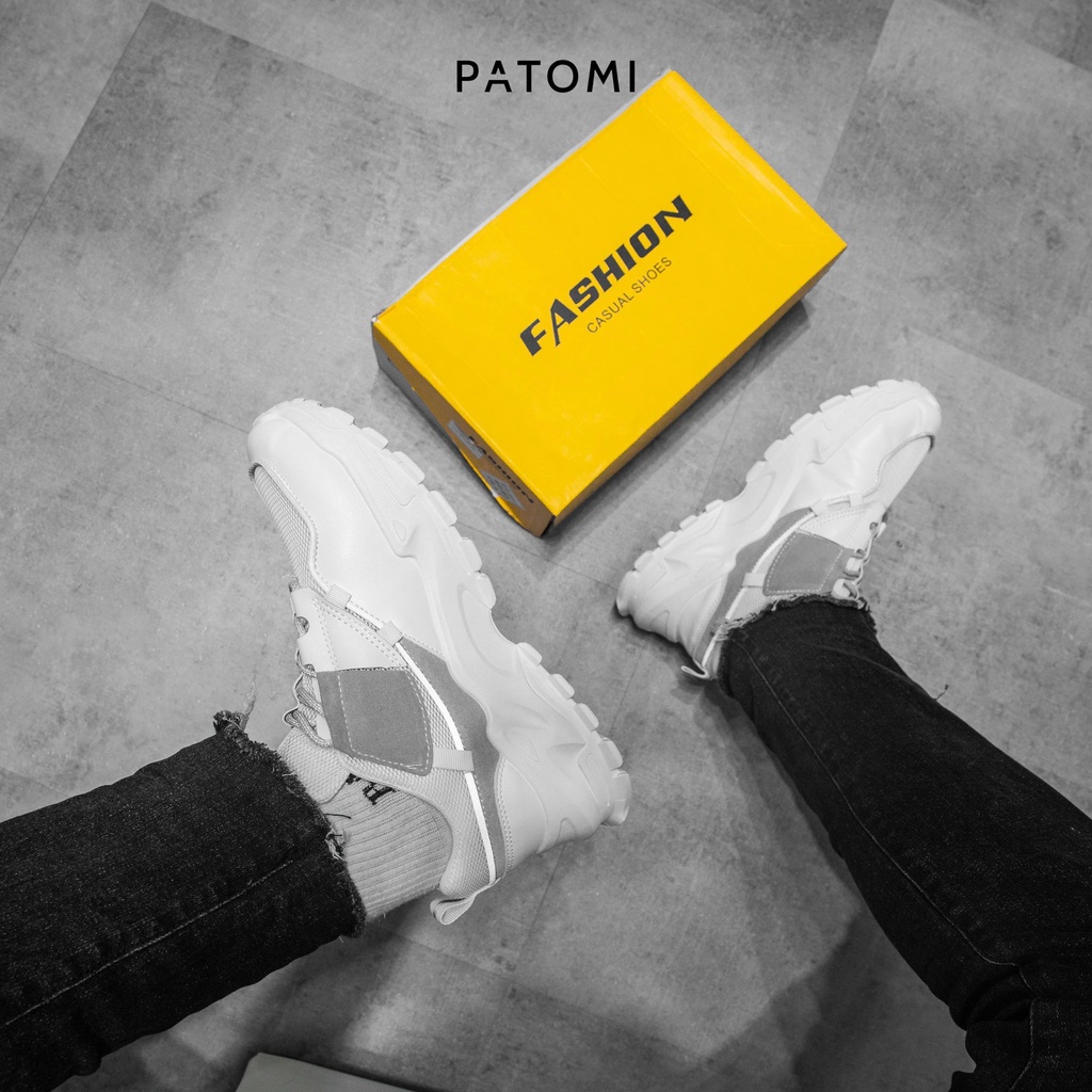 Giày thể thao nam da lộn tăng chiều cao chính hãng PATOMI, giày sneaker nam phong cách ulzzang Hàn quốc – G408