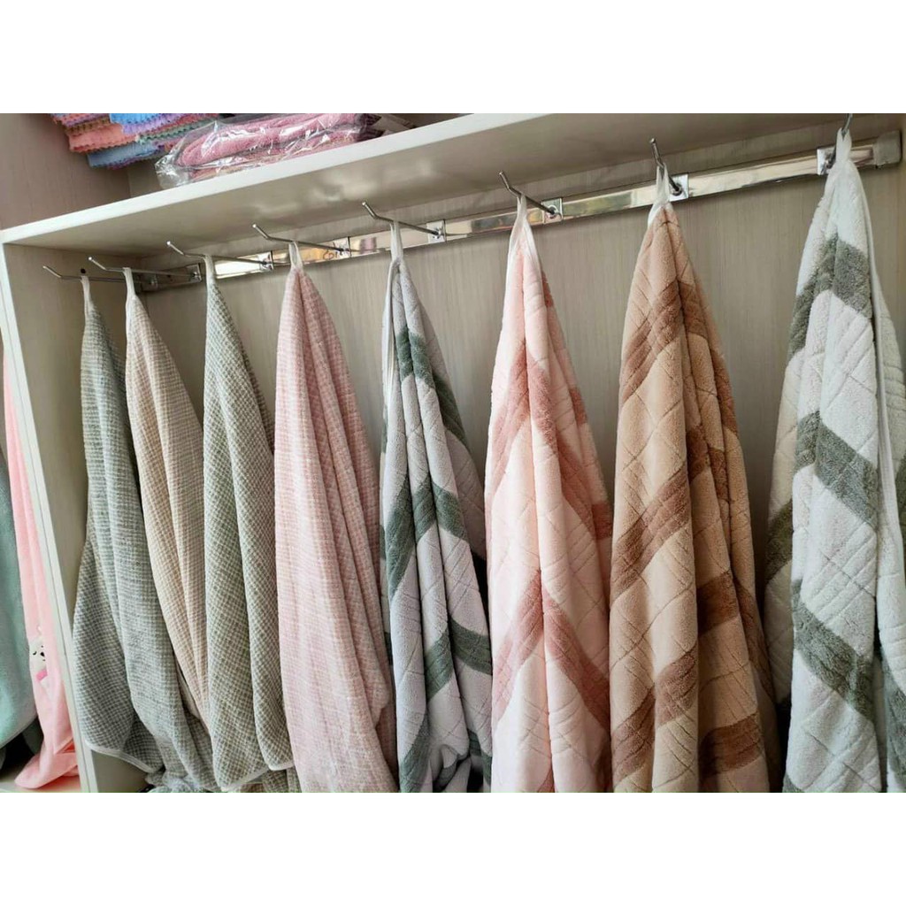 khăn tắm kẻ ô cao cấp sợi bông size 50x100cm