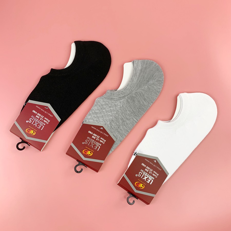 Tất Nam Cổ Ngắn Cao Cấp LUXIS Phủ Nano Bạc, Vớ Cổ Ngắn Nam Dệt Sợi Cotton Mềm Mát Khử Mùi Kháng Khuẩn - LUXIS-S08