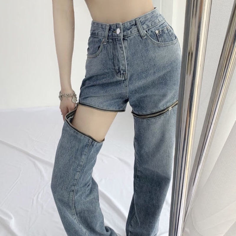 Quần jean nữ kéo khoá siu hot hàng quảng châu cao cấp