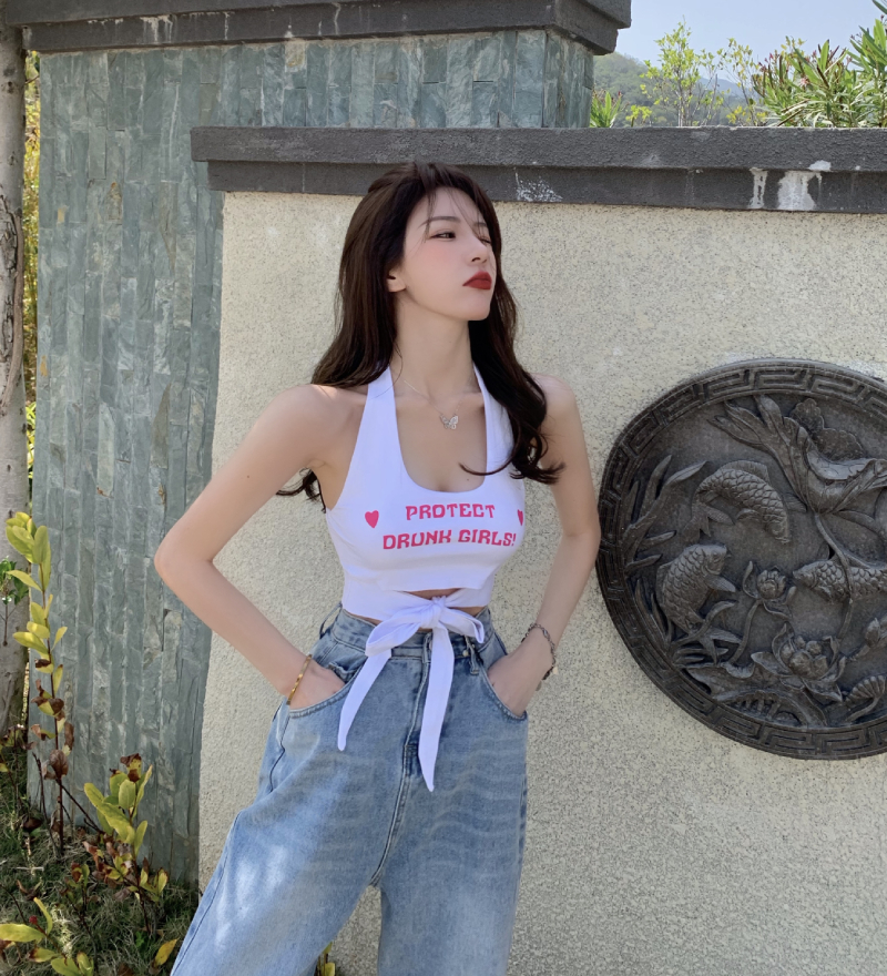 Áo Cổ Yếm Buộc Nơ Bụng Xinh Xắn Dành Cho Nữ | BigBuy360 - bigbuy360.vn