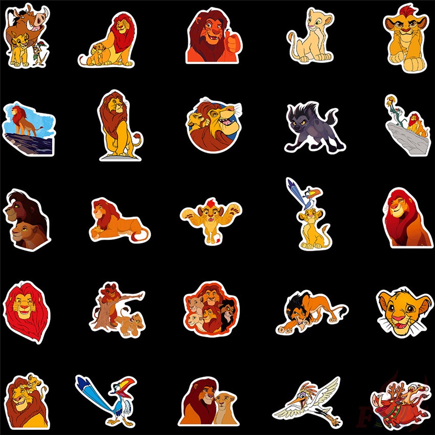 Bộ 100 Cái/Bộ ❉ Miếng Dán Trang Trí Thiết Kế Hình Vua Sư Tử Độc Đáo ❉ Sticker Simba Xinh Xắn Dùng Để Trang Trí Vali Laptop