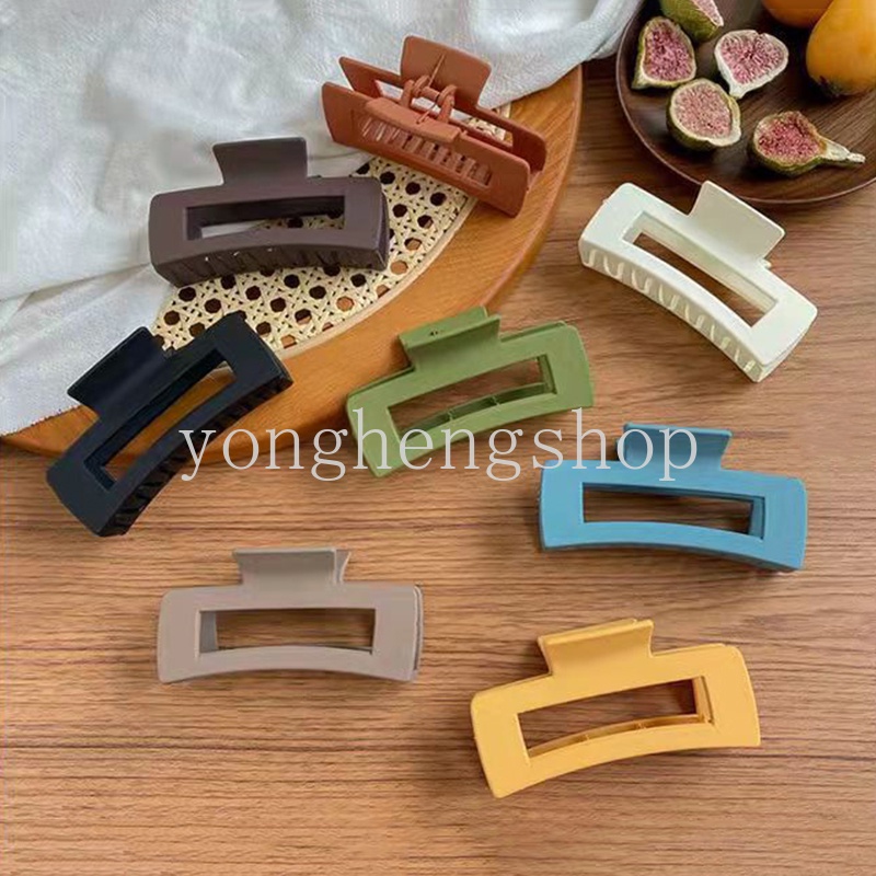 Kẹp tóc hình vuông nhiều màu nhám tùy chọn thiết kế đơn giản thời trang cho nữ