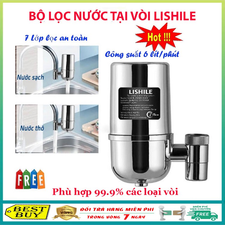 Máy lọc nước tại vòi 7 cấp lọc Lishile công suất lọc 6 lít/phút