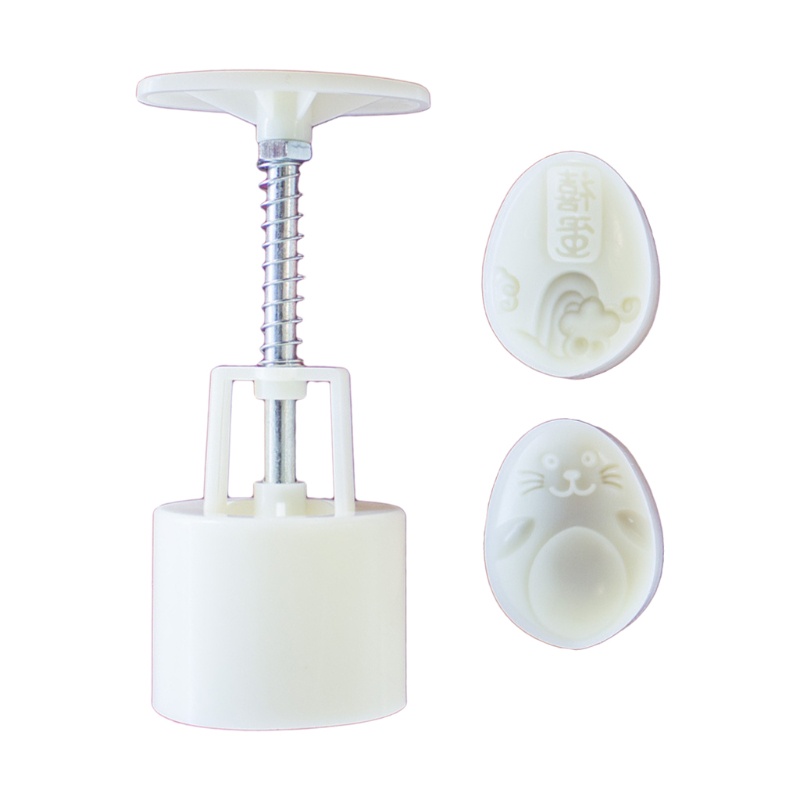 Khuôn Nhựa Làm Bánh Trung Thu 50 / 65g Kèm 2 Con Dấu