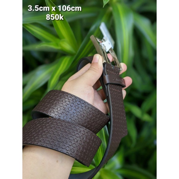 Thắt lưng Nam Calvin Klein Men's Signature Embossed Logo Leather Belt