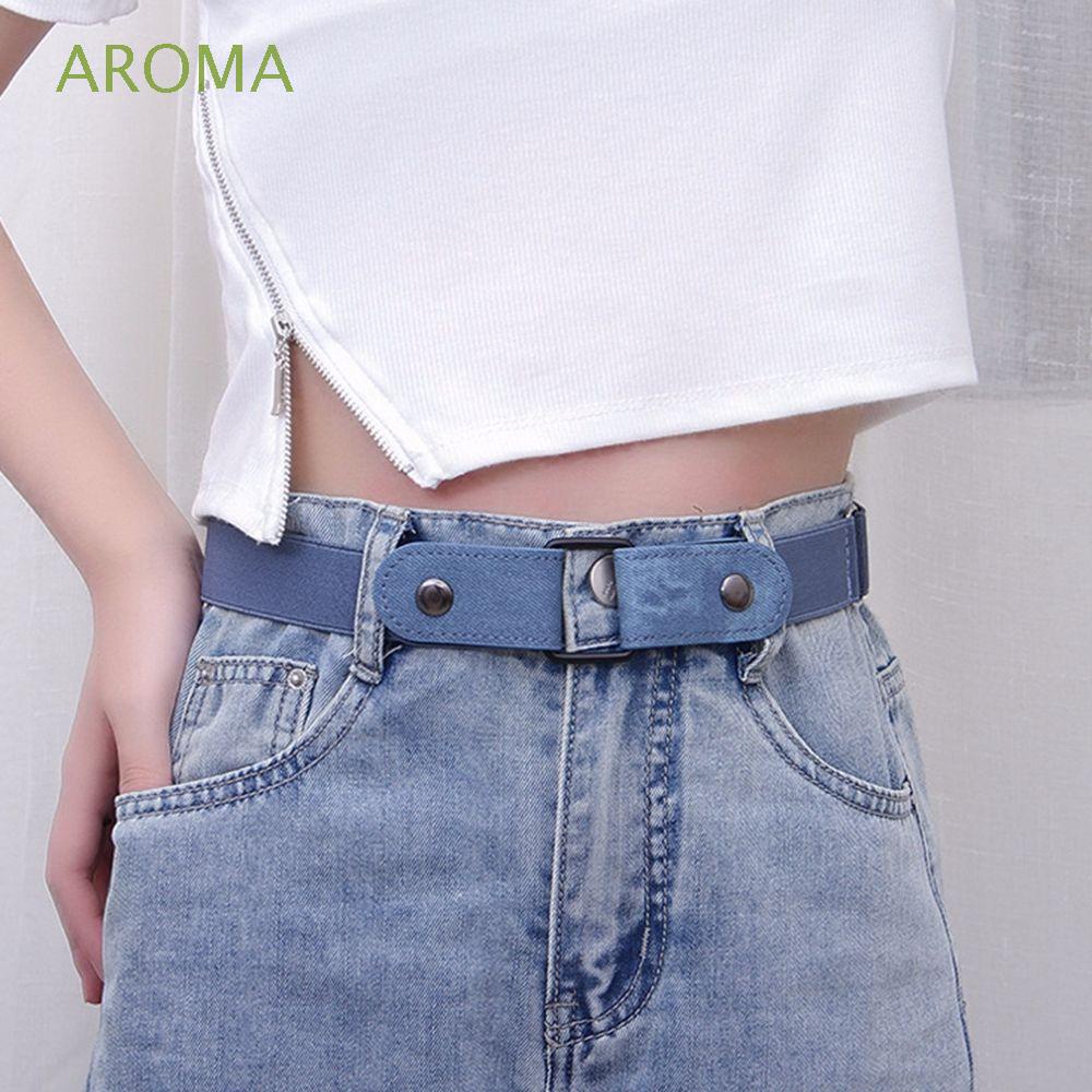 Thắt Lưng Vải Canvas Co Giãn Không Cần Khoan Lỗ Phối Hoa Cúc Nhiều Màu Tùy Chỉnh Thời Trang Cho Nữ