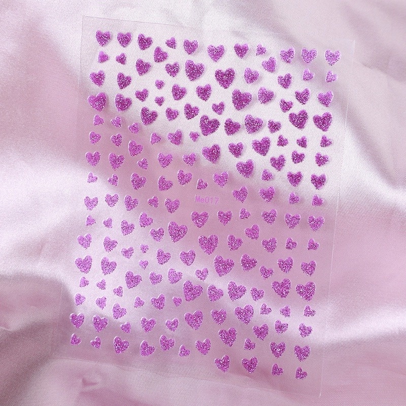 1 Bộ Nhãn Dán Móng Tay 3D Lấp Lánh Tự Dính Chống Thấm Nước Dễ Thương